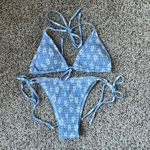 Floral Triangle Tie Side Swimsuit